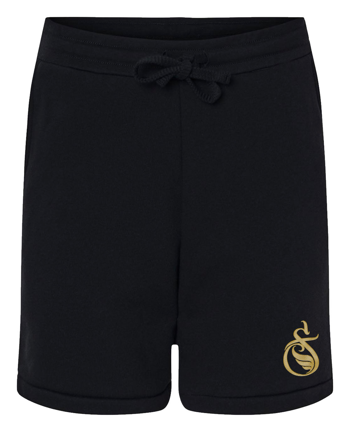 Black Fleece Shorts Gold Foil Print