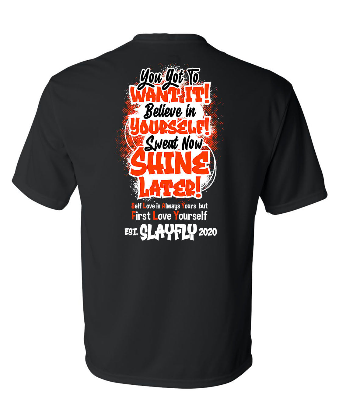 SlayFly Mens Black Performance Shirt W/Print