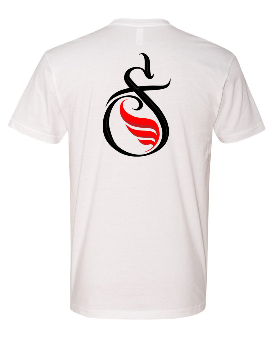 White T-Shirt SADFAN2 Red/Black Print