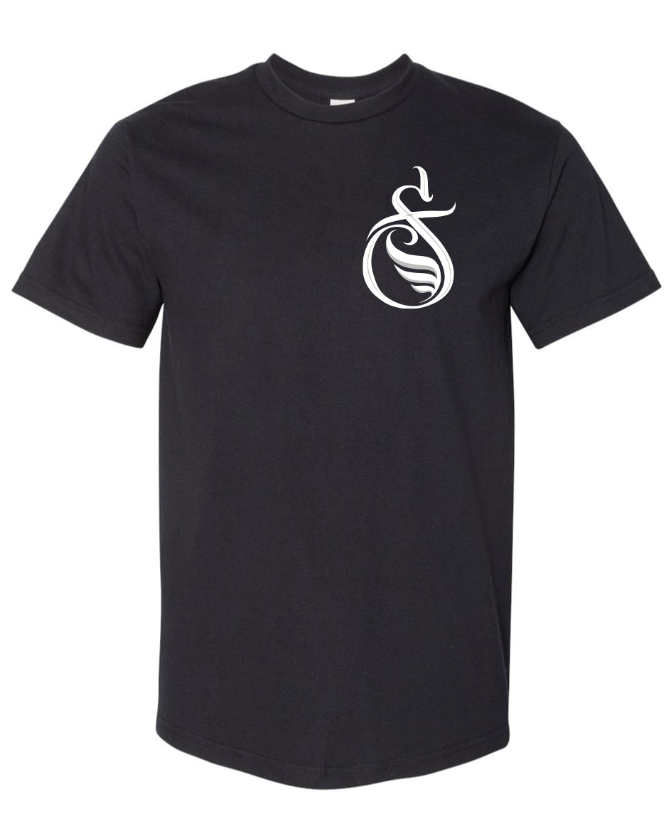 Black T-Shirt SlayFly Emblem White Print