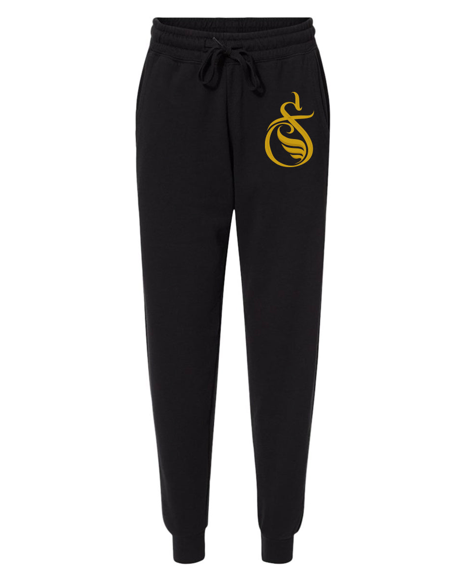 Black Joggers for Men w/ SlayFly Emblem Gold Print