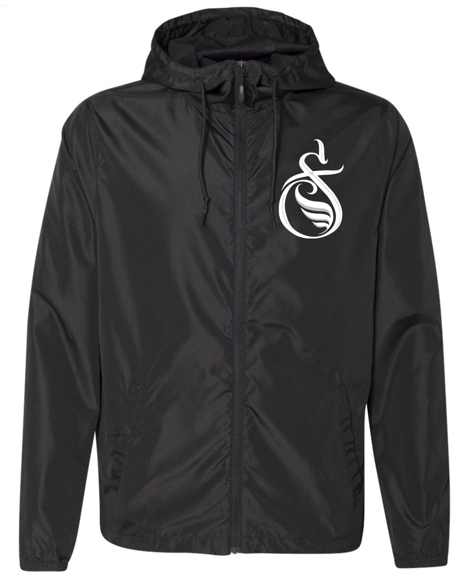 Black Windbreaker SlayFly Emblem White Print