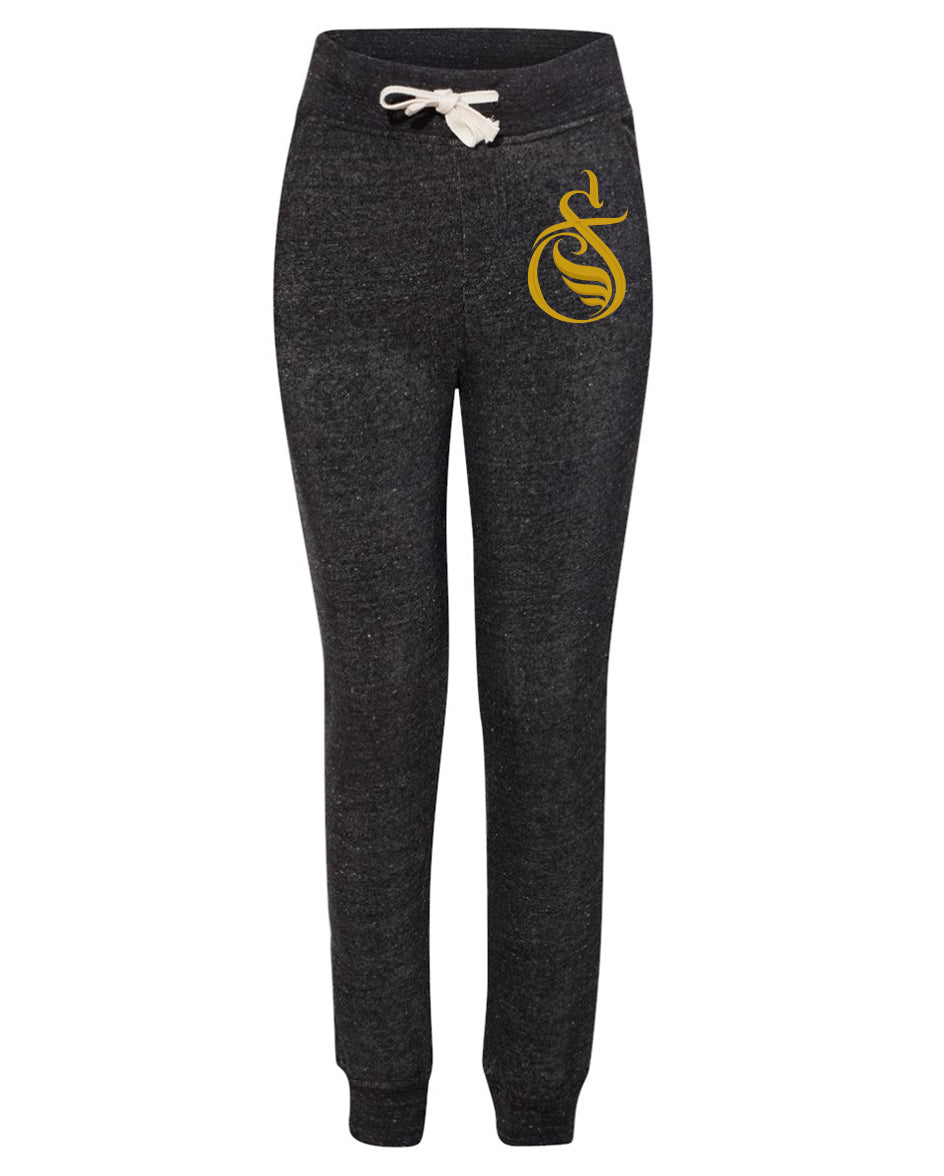 Black Womens Jogger SlayFly Emblem Gold Print