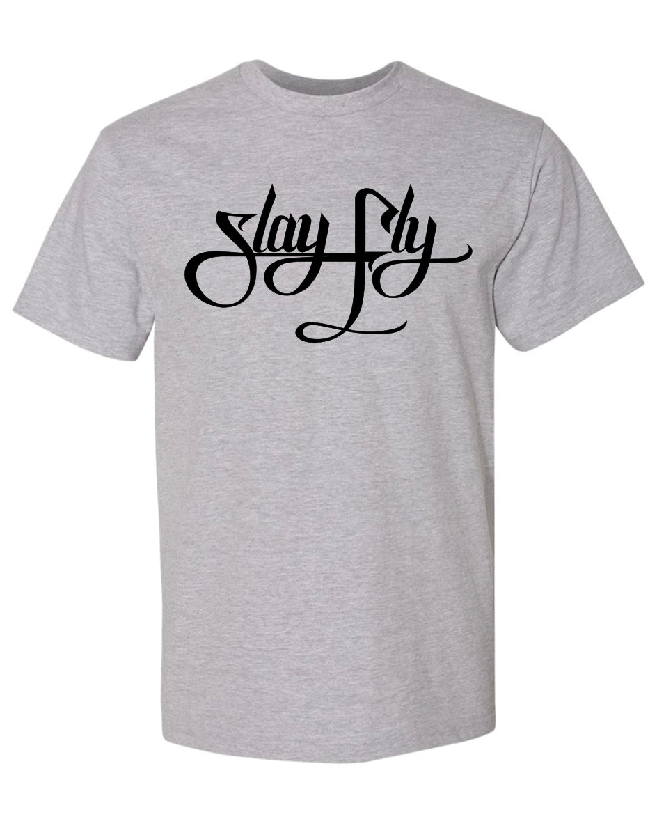 Grey T-Shirt SlayFly2 Black Print